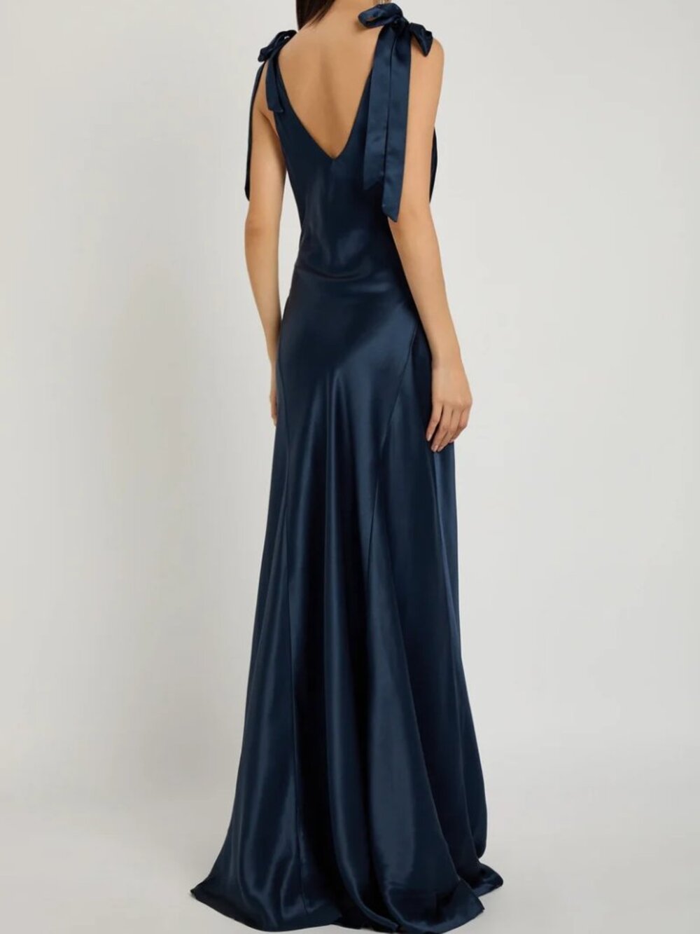 Reformation Pernille Silk Navy Dress - Picture 2 of 8